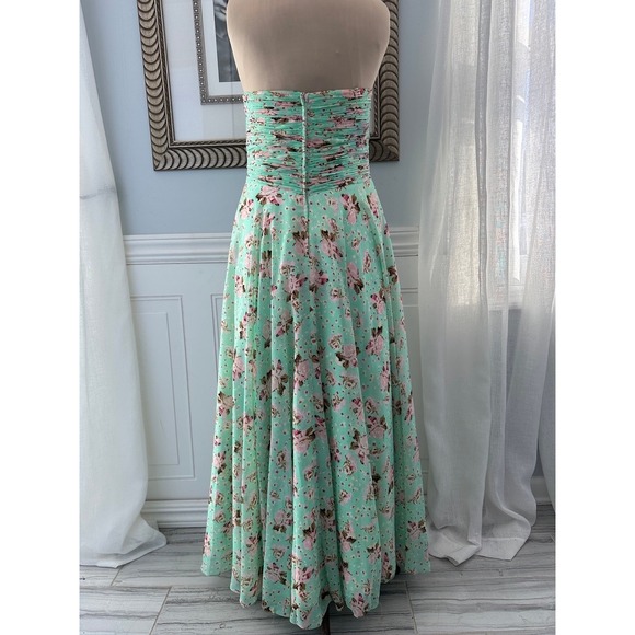 Allure Bridals Strapless Sweetheart Floral Ruched Maxi Dress Size 12 - Picture 7 of 10
